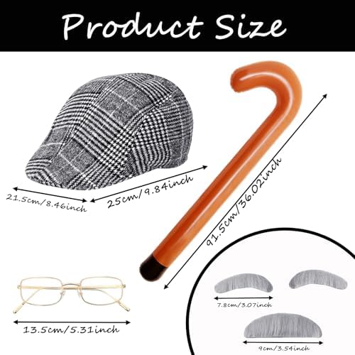 Xanllaxa 5-Pcs Old Man Costume