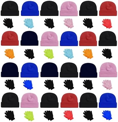 Winterlace 48-Piece Kids Beanies Gloves Set