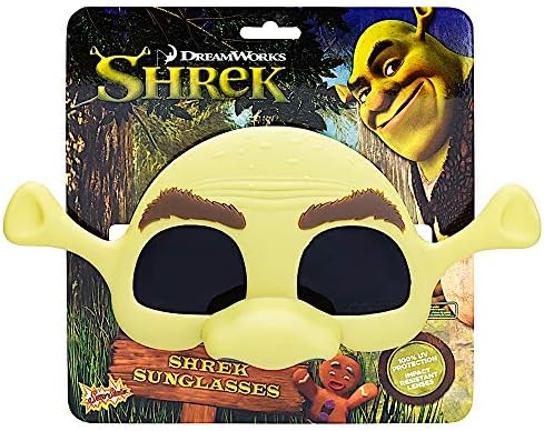 Sun-Staches Shrek Sunglasses for Kids - Ogre Green Mask Costume Accessory