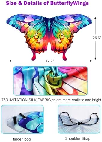 Aimeiar Kids Fairy Butterfly Wings Dress-Up Set for Christmas Parties