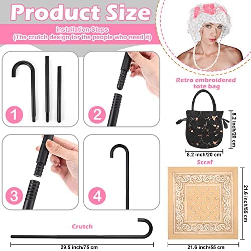 Yingzhao 18-Piece Child Grandma Costume for School Events