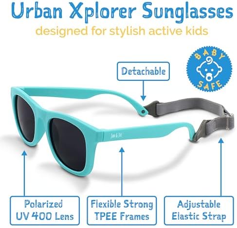 JAN JUL Kids Flexible UV-400 Polarized Sunglasses with adjustable strap