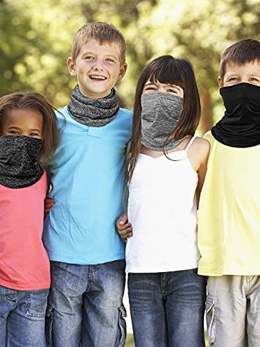 SATINIOR 4 Pack Kids Neck Gaiter UV Protection Face Cover Scarf