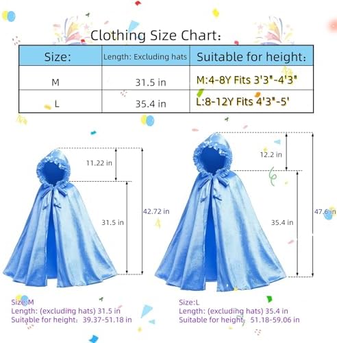 Princess Long Hooded Velocity Girls Halloween Costume Perfect for Dress-Ups