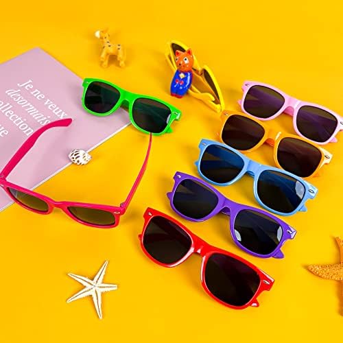 Sunovtibilities 12-Piece Neon Square Sunglasses for Kids