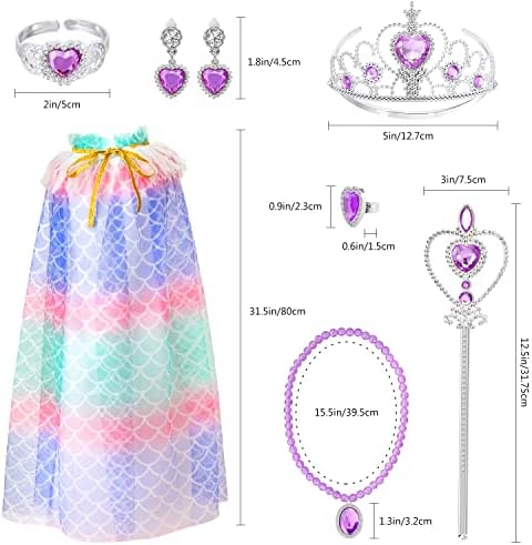 Fedio Princess Cape Mermaid Dress Up Accessories for Girls