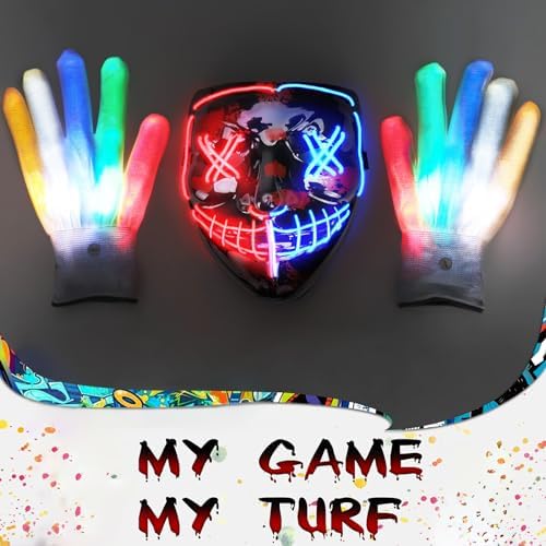 Halloween Skeleton LED Mask and Gloves Set
