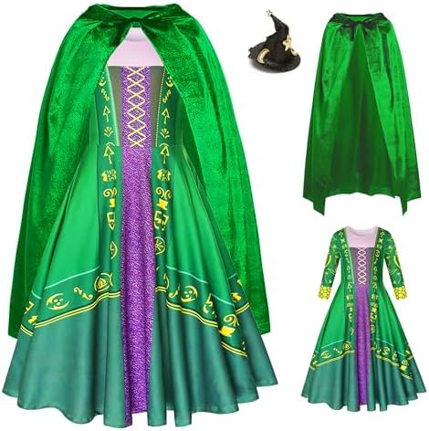 Halloween Witch Costume for Girls with Cape