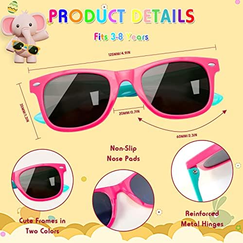 Matcheck Kids Square Sunglasses - Unique Stylish for 3-8