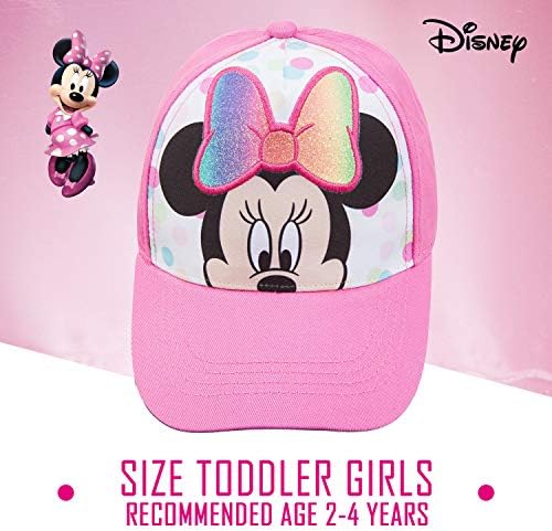 Adjustable Minnie Mouse Toddler Baseball Cap Pink