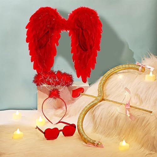 Kephay Valentines Cupid Costume Set for Adults Kids and Toddles