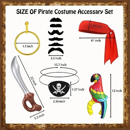 6 Pcs Pirate Accessories Set for Halloween Cosplay