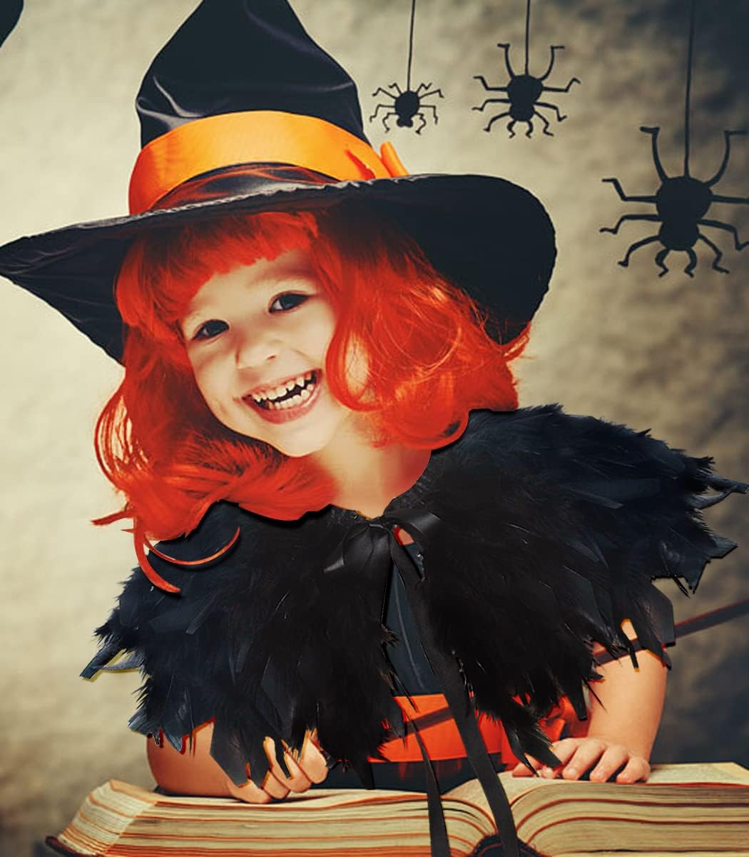 LVOW Kids Black Flakes Gothic Shawl - Halloween Party Costume