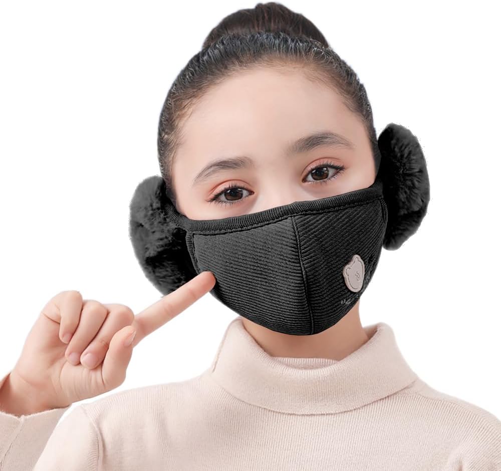 Winter Warm Mask for Teens - Thicken Dustproof Earmuffs for Cold Weather