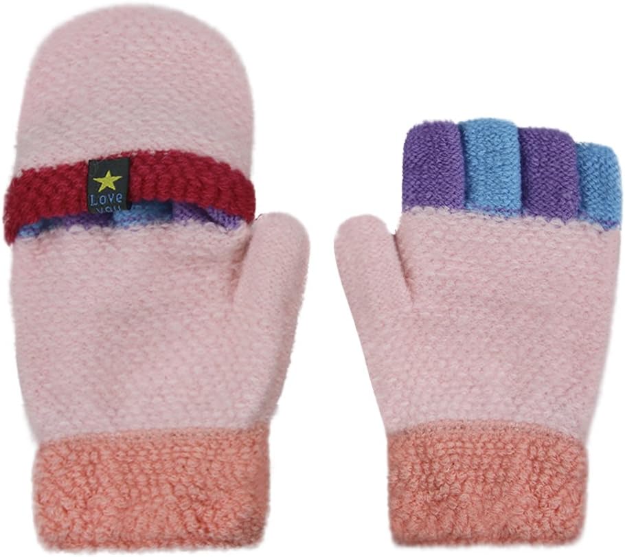 Perfect Gift for Kids Winter-Friendly Wool Knit Gloves