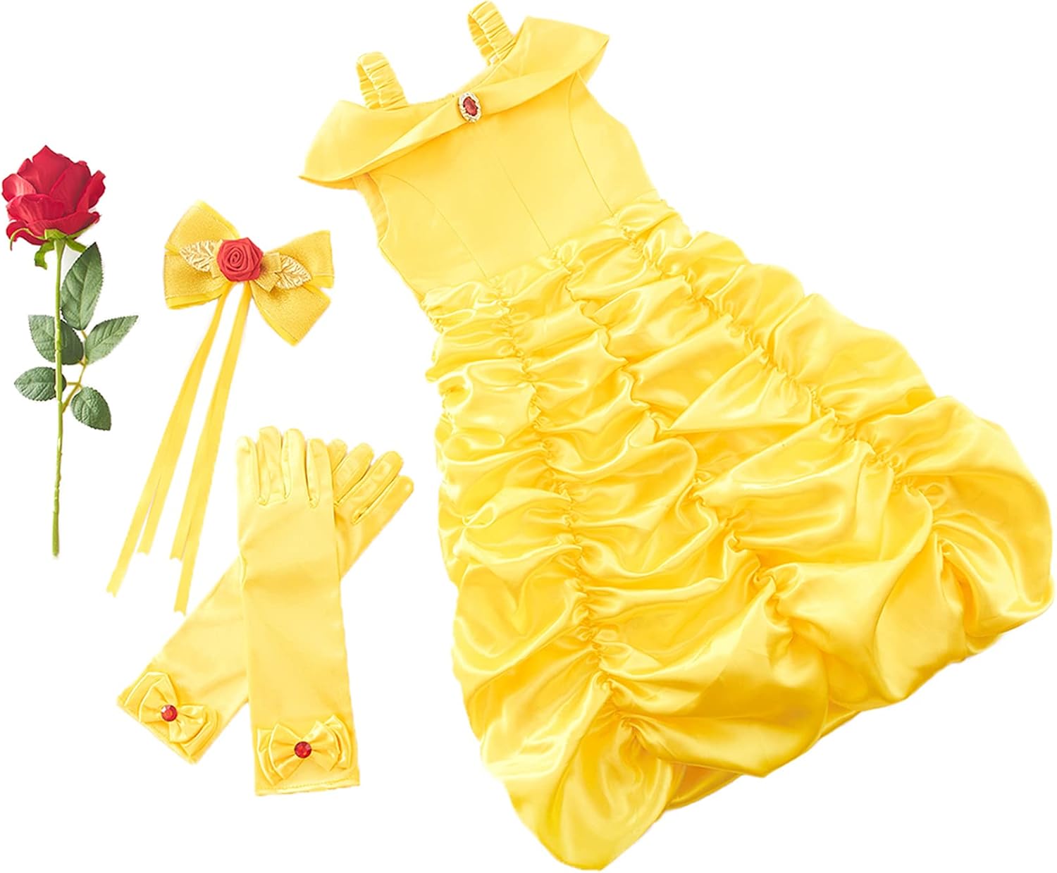 JiaDuo Princess Costume Accessories Halloween Hair Bow Glove Set