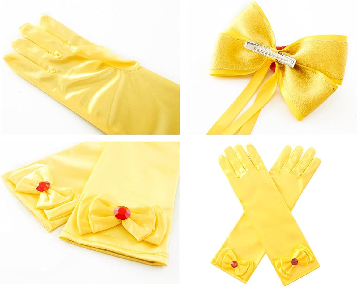 JiaDuo Princess Costume Accessories Halloween Hair Bow Glove Set