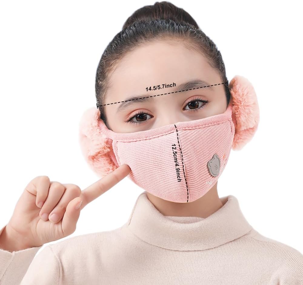 Winter Warm Mask for Teens - Thicken Dustproof Earmuffs for Cold Weather