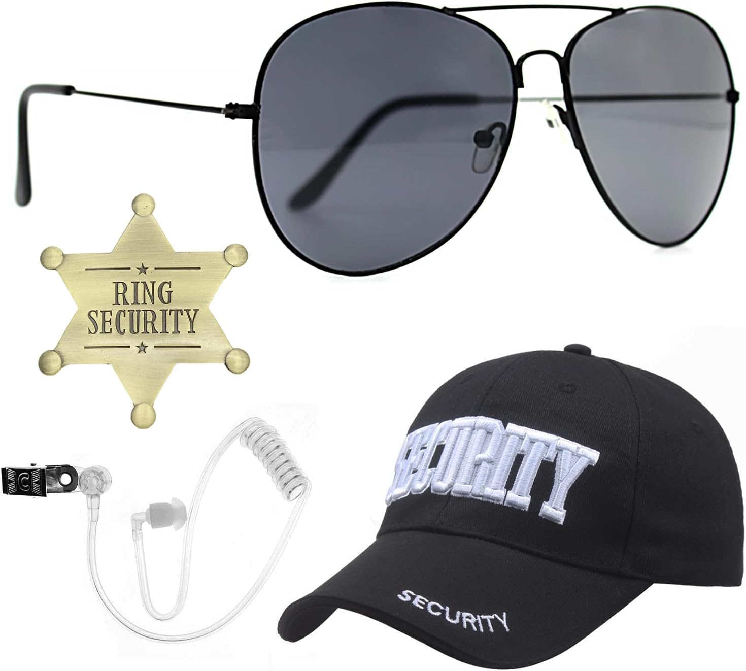 4-Piece Security Guard Costume Set for Teens Boys