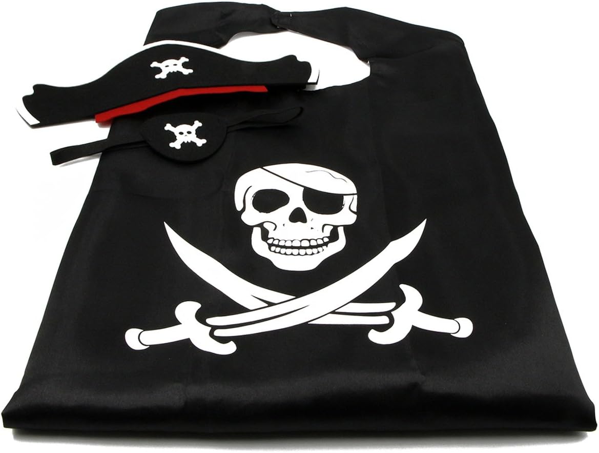 Cute Pirate Satin Dress Up Cape - RioRand Kids Costume