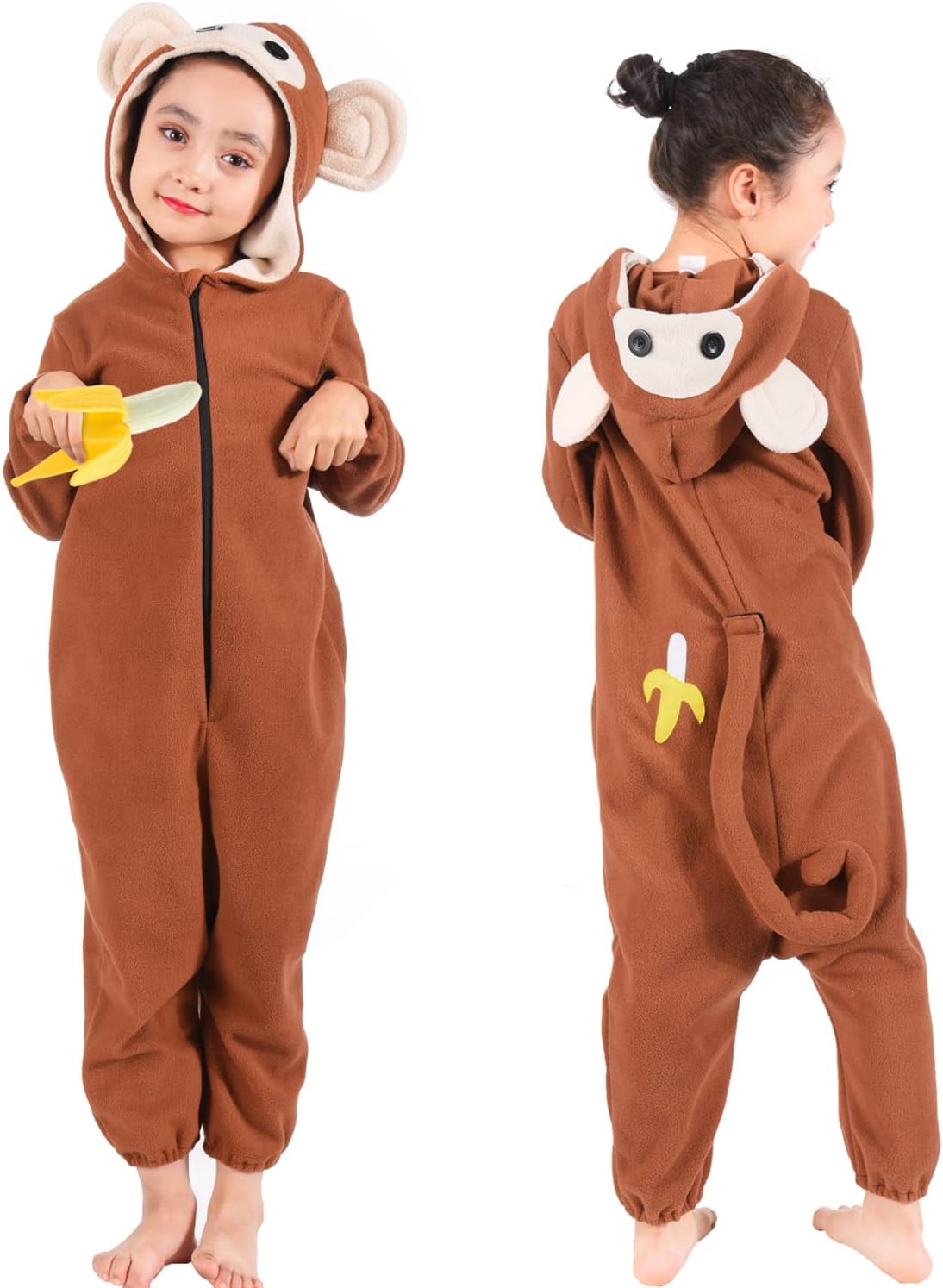 Monkey Onesie Costume for Boys and Girls Ages 3-14