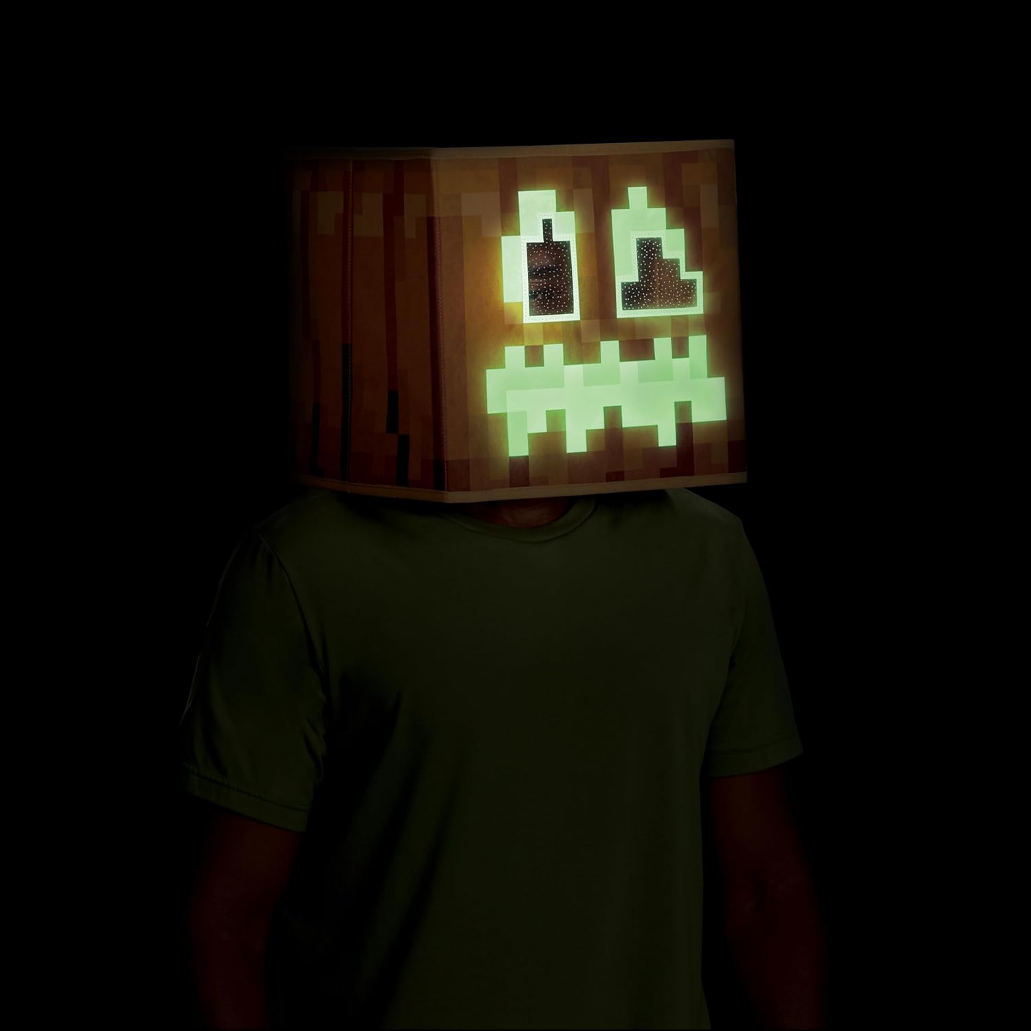 Minecraft Jack OLantern Block Head Mask costume accessory for boys