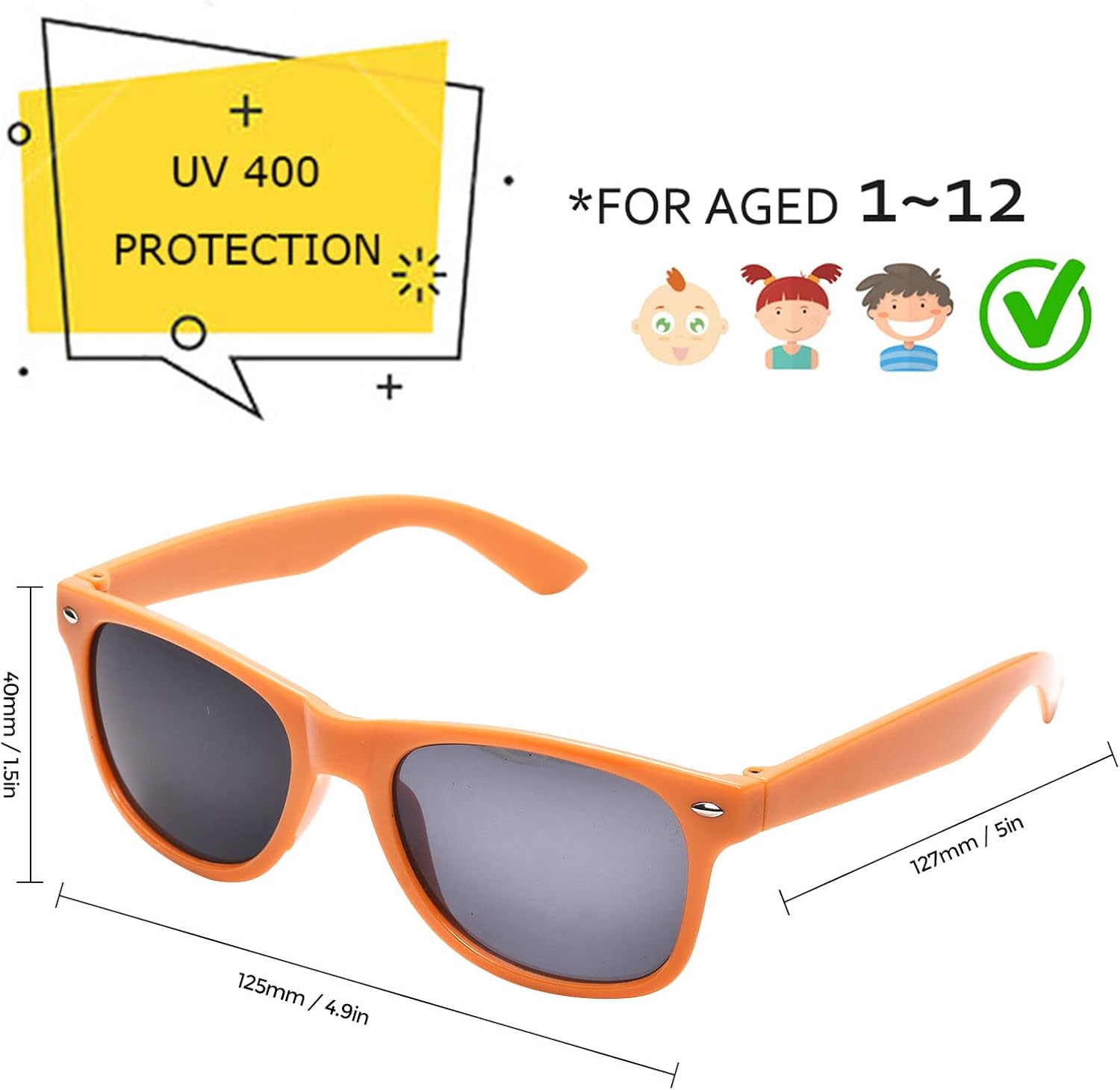 Sunovtibilities 12-Piece Neon Square Sunglasses for Kids