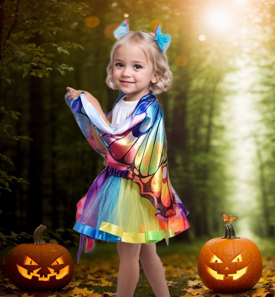 Aimeiar Kids Fairy Butterfly Wings Dress-Up Set for Christmas Parties