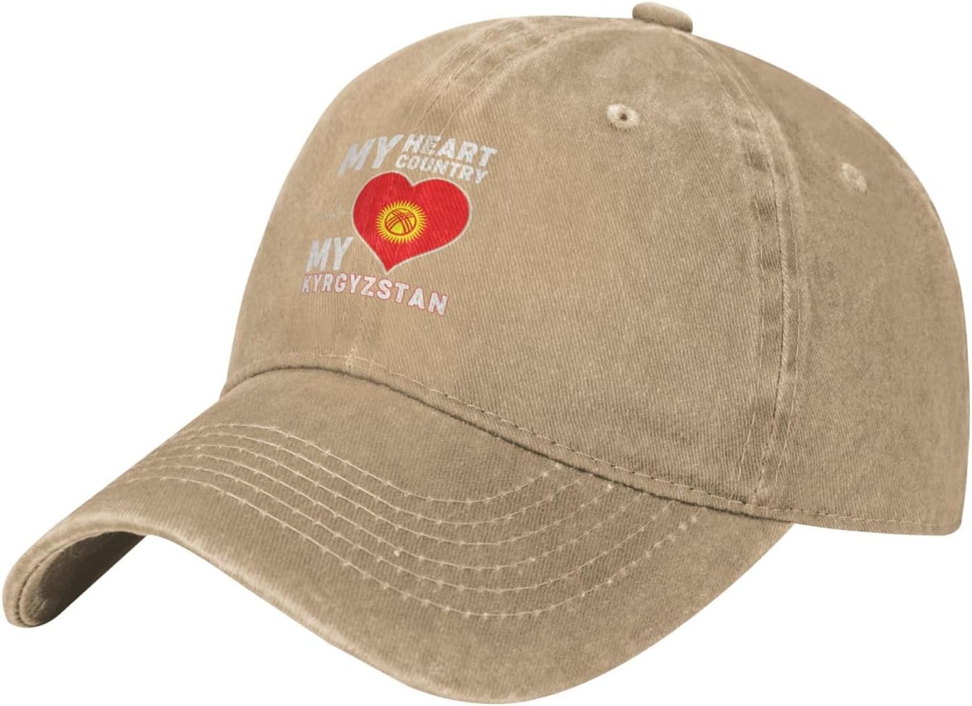 My Heart My Country My Kyrgyzstan Baseball Cap with Four Ventilation Holes