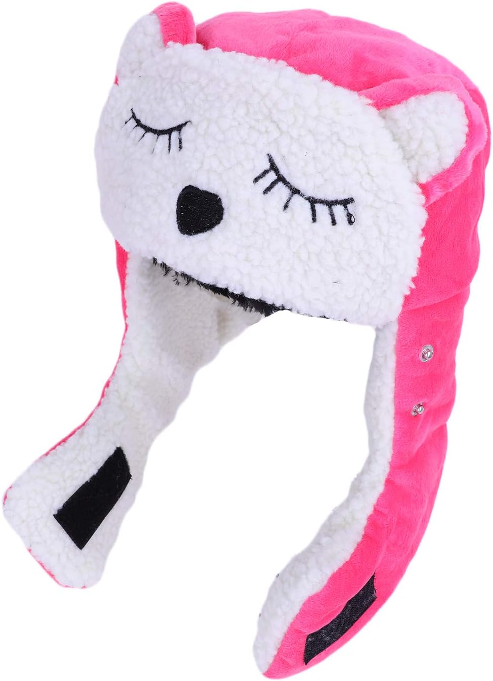 Cartoon Winter Hats for Girls Boys - Trapper Hat with Earflap Face Warmer