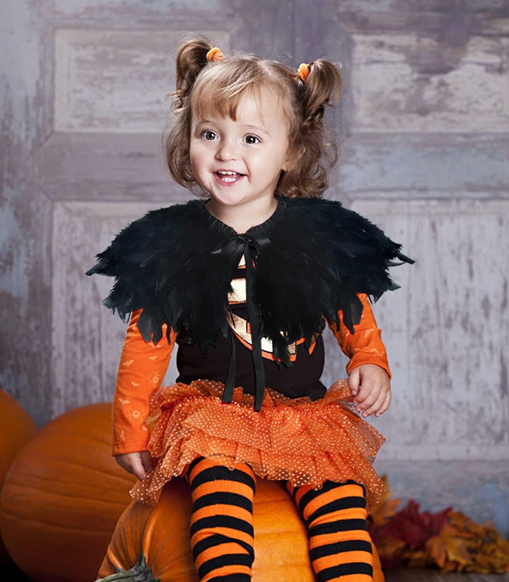 LVOW Kids Black Flakes Gothic Shawl - Halloween Party Costume