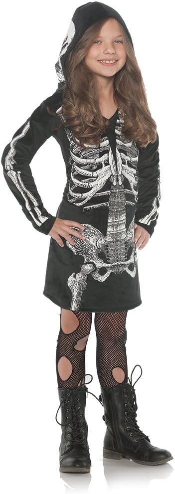 UnderWraps - Little Girls Skeleton Bones Full Zip Hoodie Dress