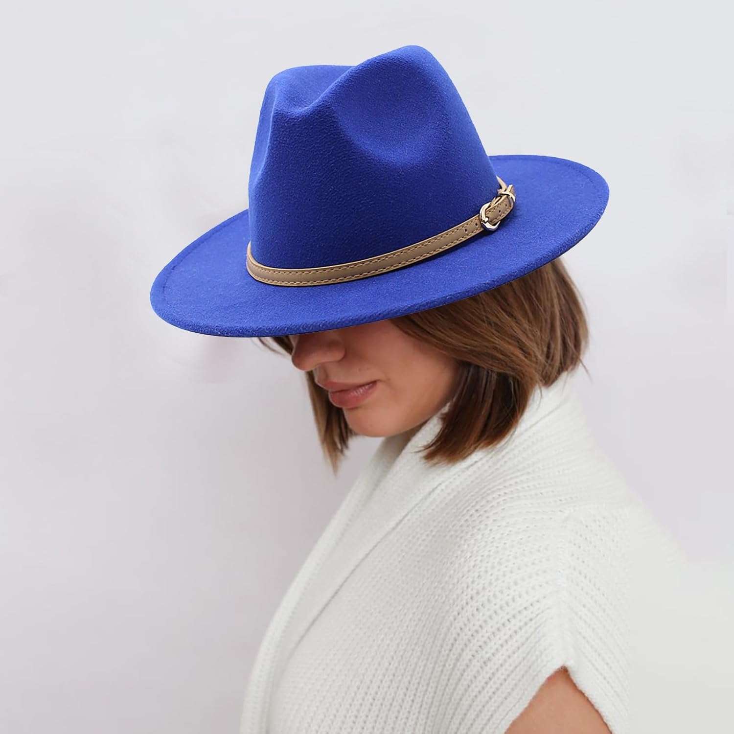 Adjustable Wide-Brim Fedora Hat for Kids