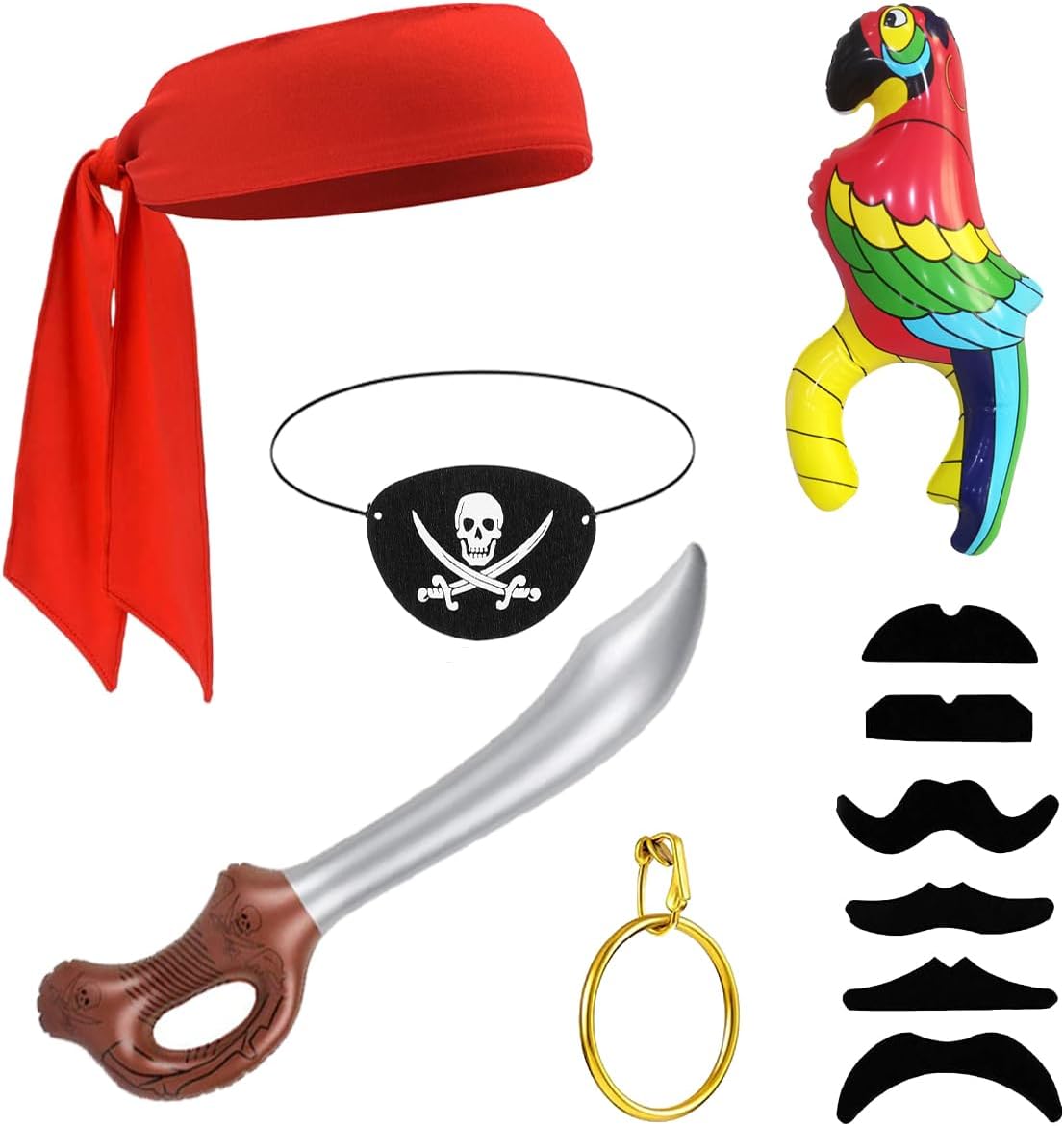 6 Pcs Pirate Accessories Set for Halloween Cosplay