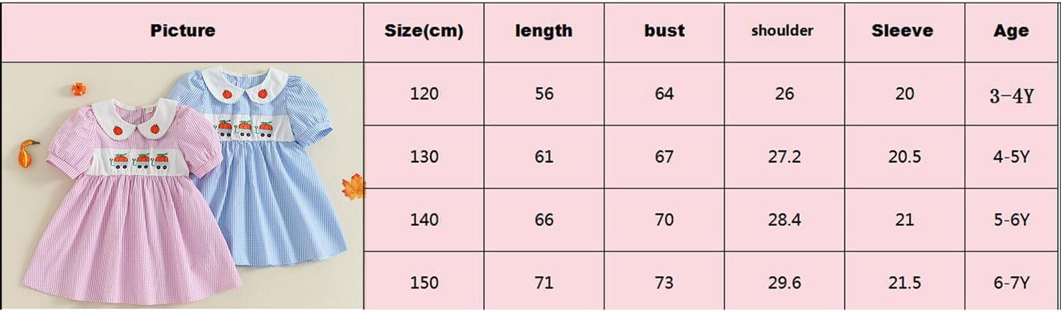 MCHAGIN Kids Baby Girls Short Sleeve Plaid Embroidery Dress