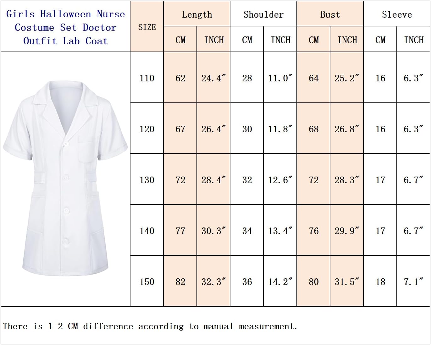 Halloween Nurse Costume Set