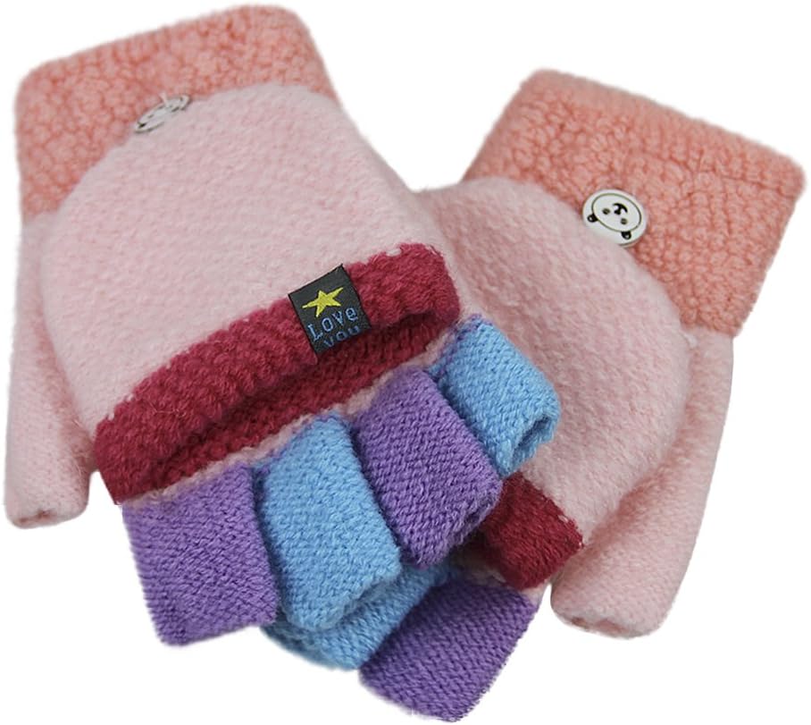 Perfect Gift for Kids Winter-Friendly Wool Knit Gloves