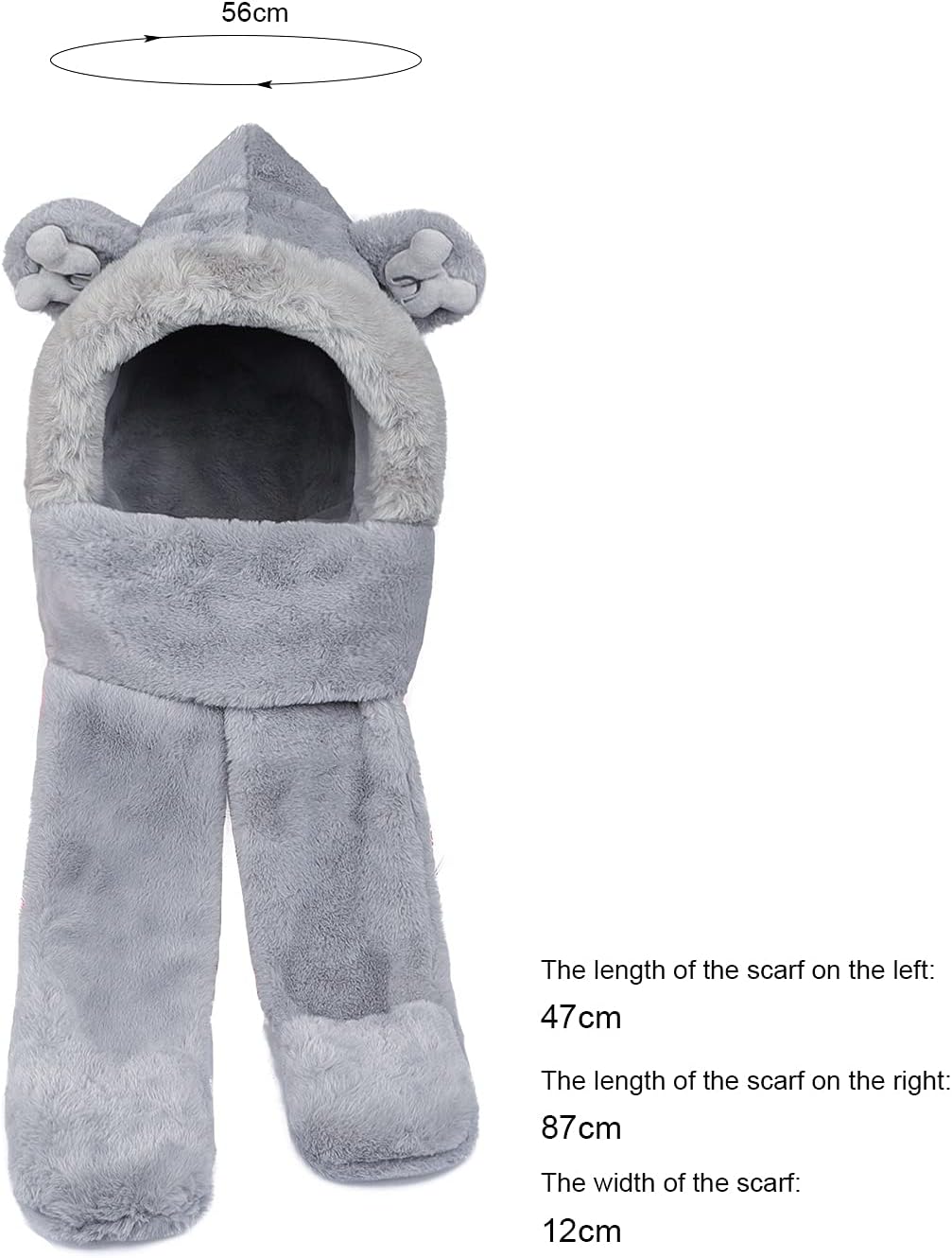 3-in-1 Kids Winter Scarf with Earflaps Perfect for Skiing Hiking