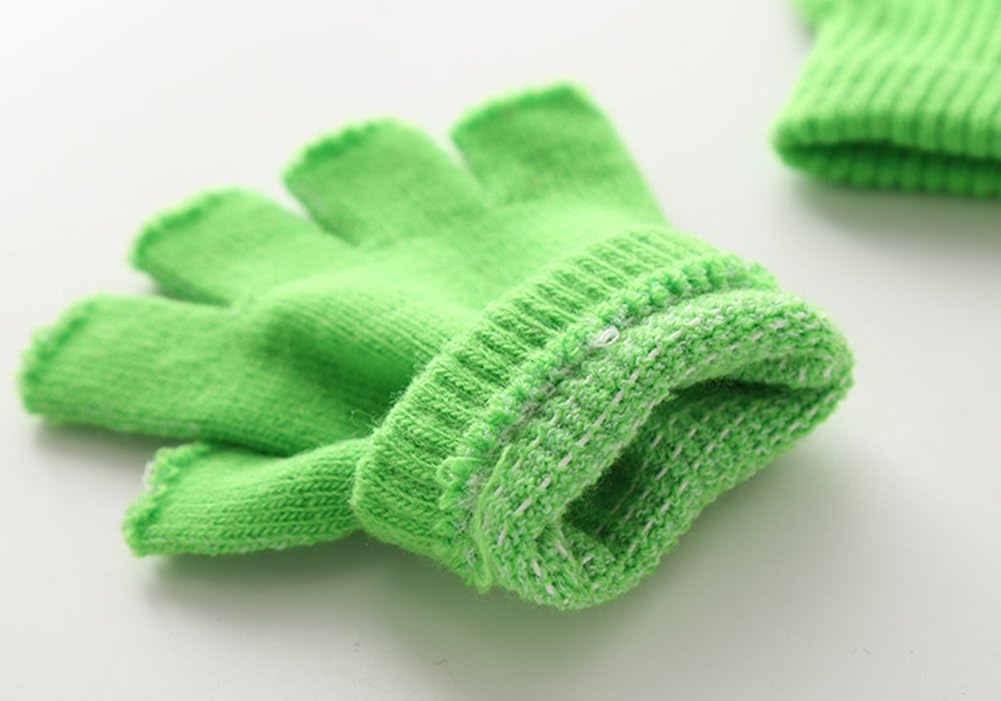 XF Kids Solid Knit Half Finger Mittens Typing Gloves Small