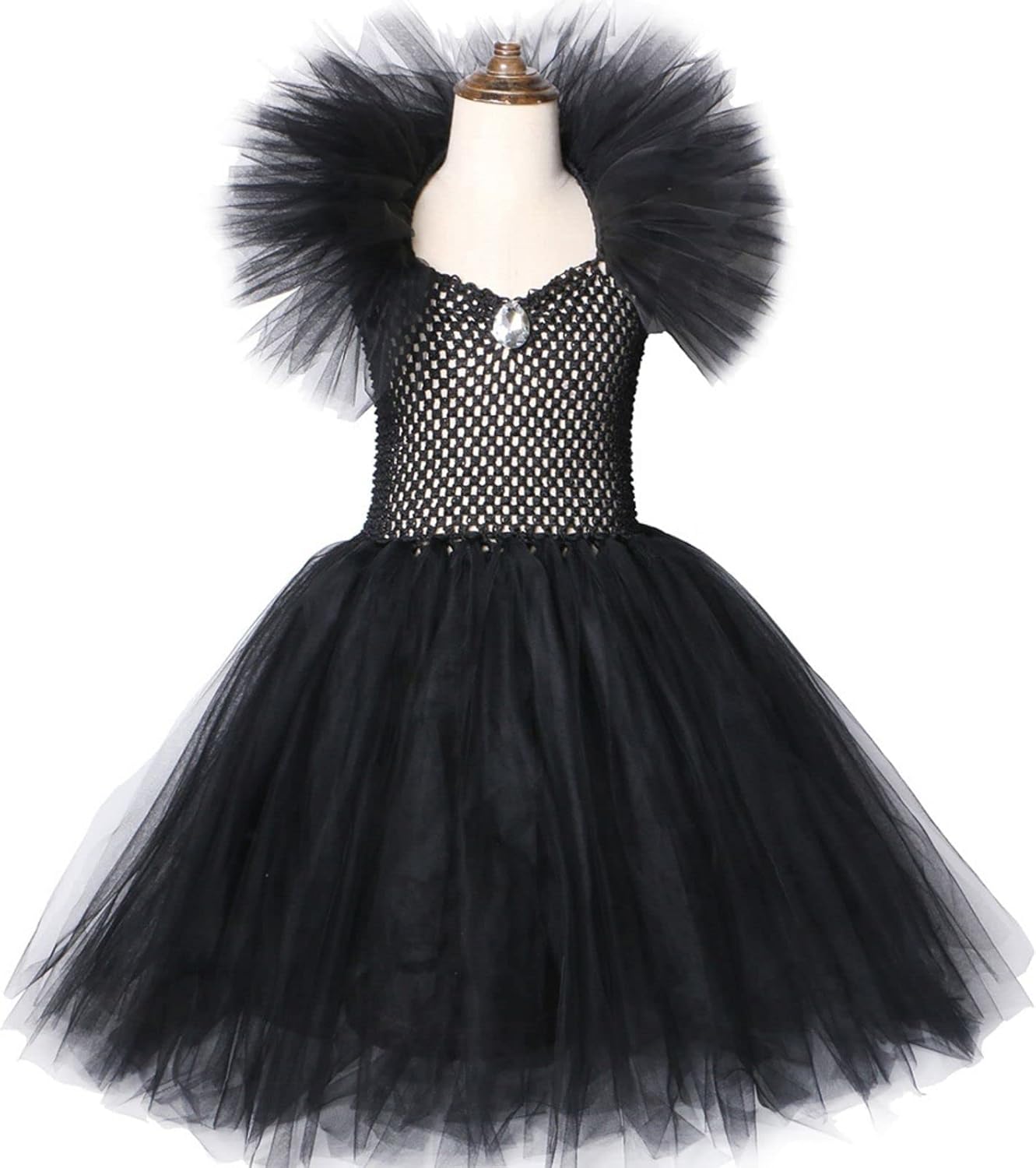 Girls Witch Costume with Horns Wings for Halloween