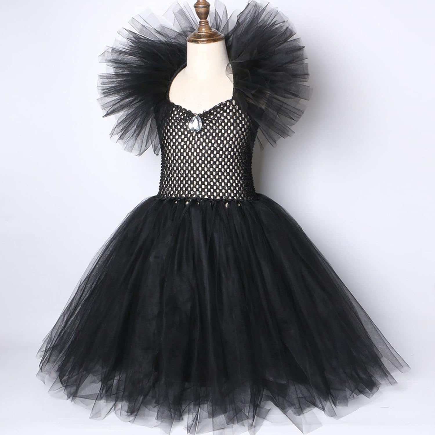 Girls Witch Costume with Horns Wings for Halloween
