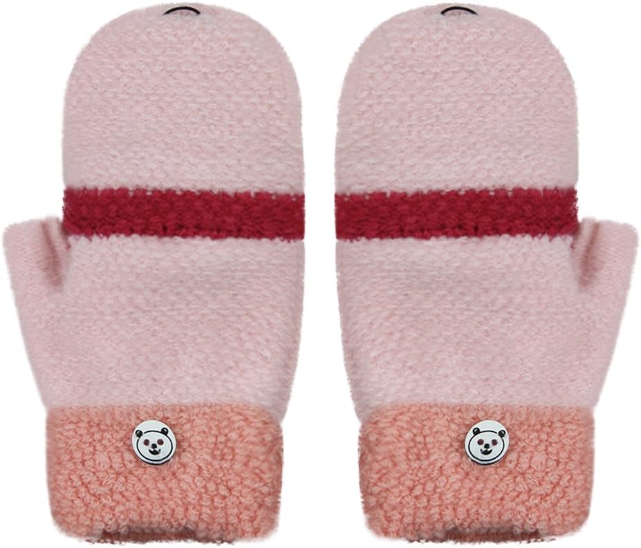 Perfect Gift for Kids Winter-Friendly Wool Knit Gloves