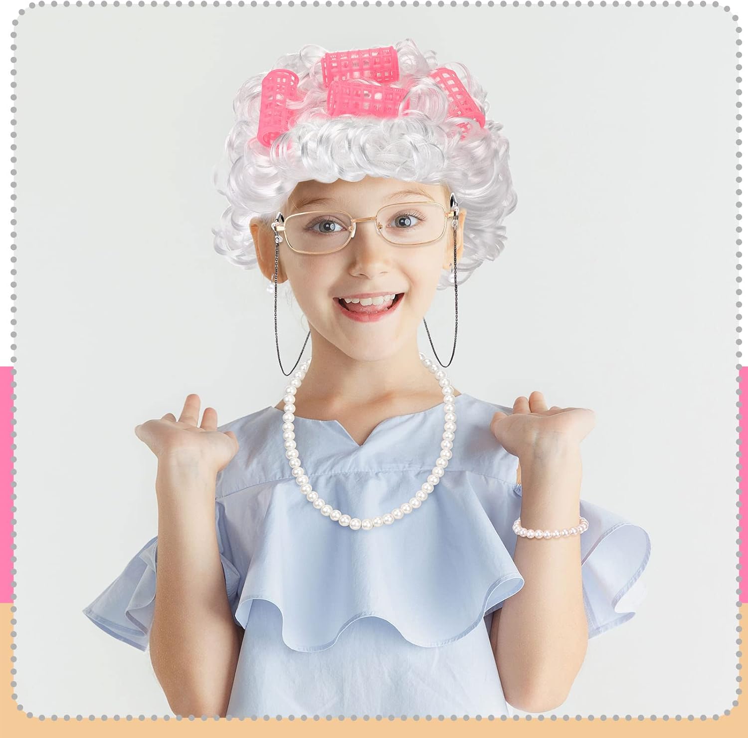 Yingzhao 18-Piece Child Grandma Costume for School Events
