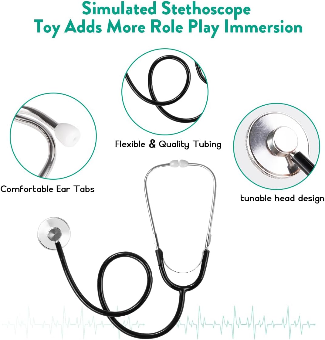 Meland Kids Doctor Role-Play Set with scrubs lab coat