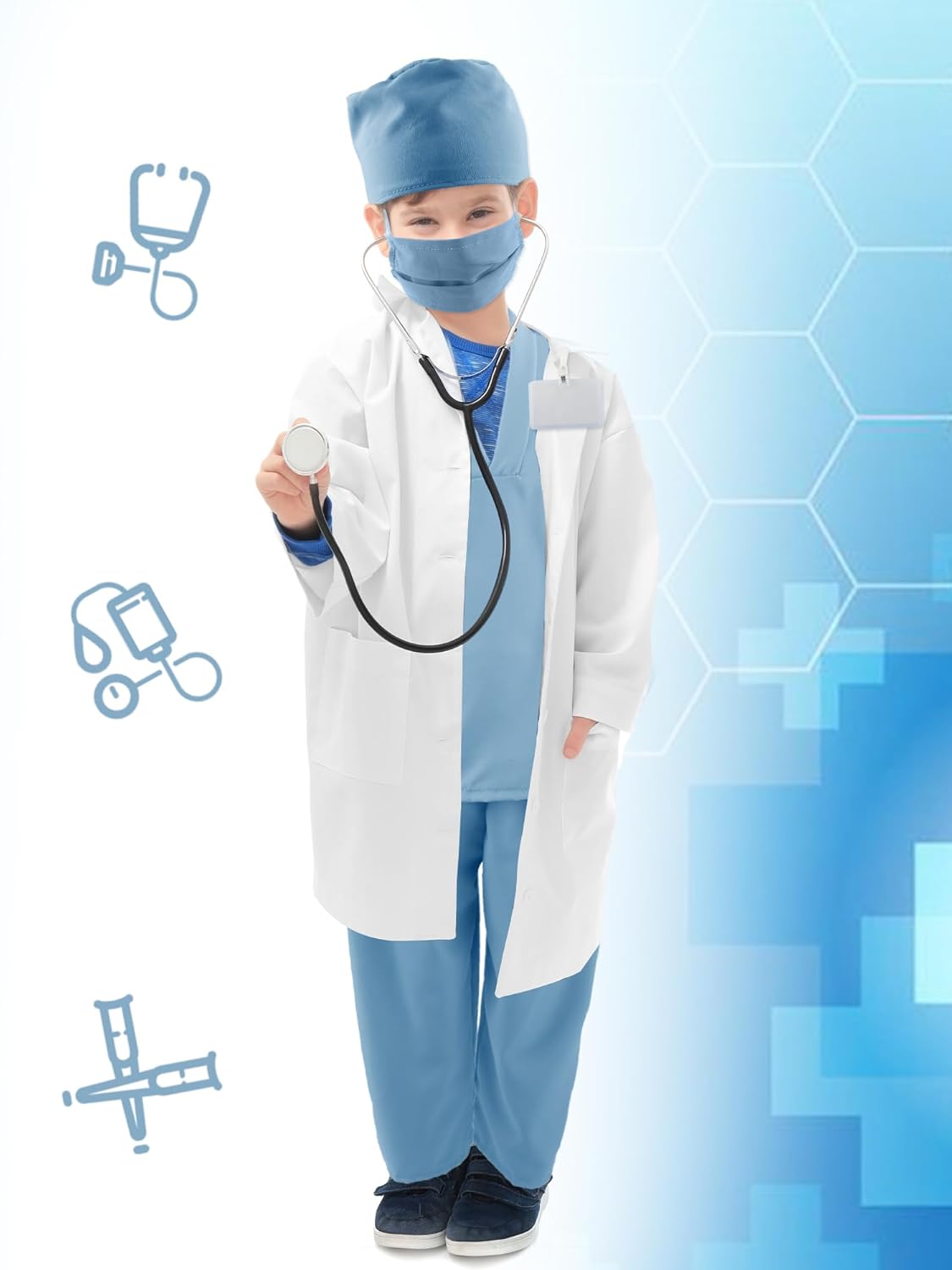 Kids Doctor Costume Set culminating in a Halloween costume party