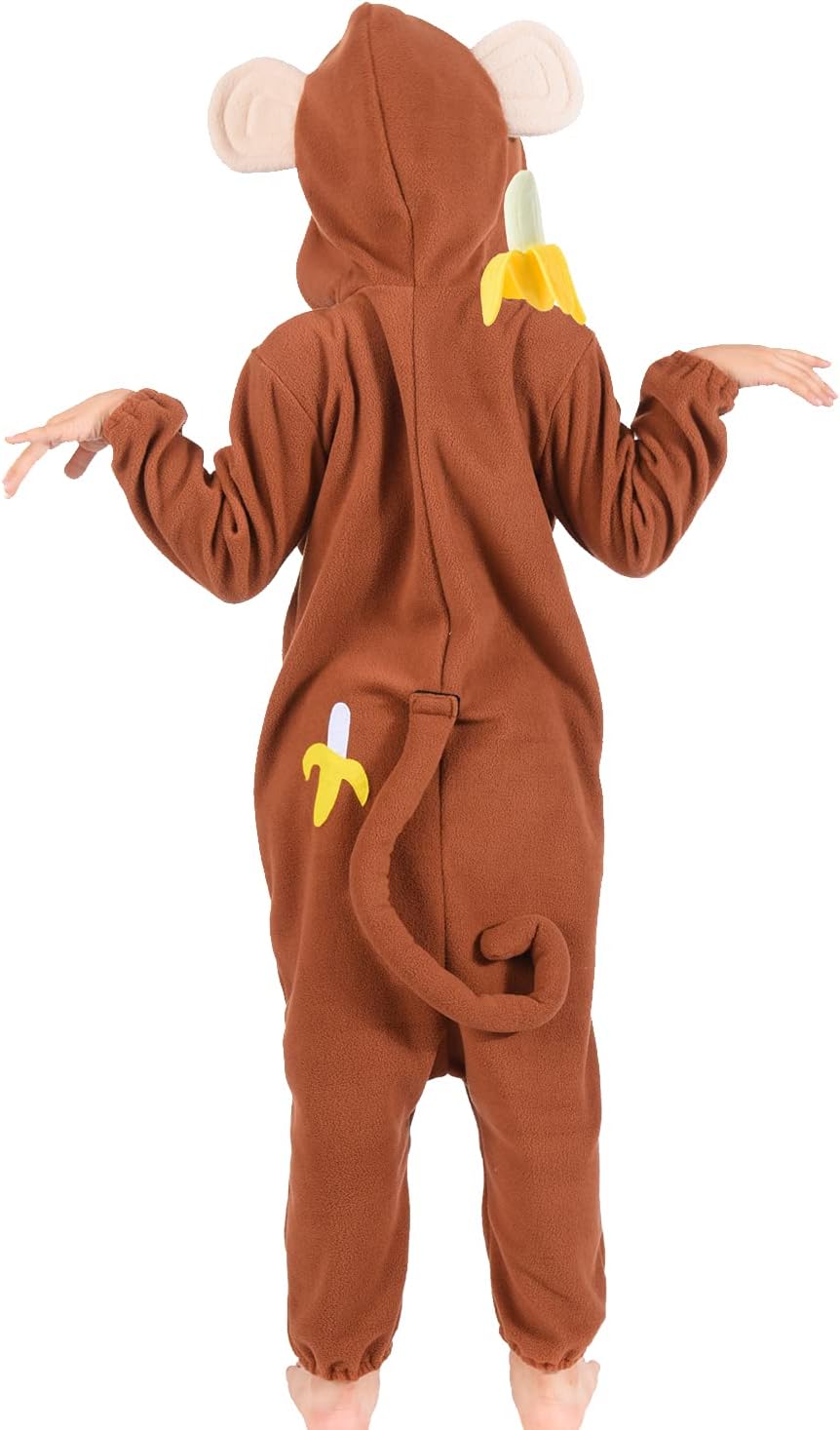 Monkey Onesie Costume for Boys and Girls Ages 3-14