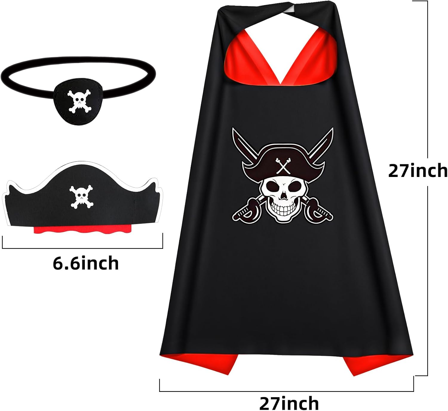 Rio Rand Cartoon Pirate Satin Cape