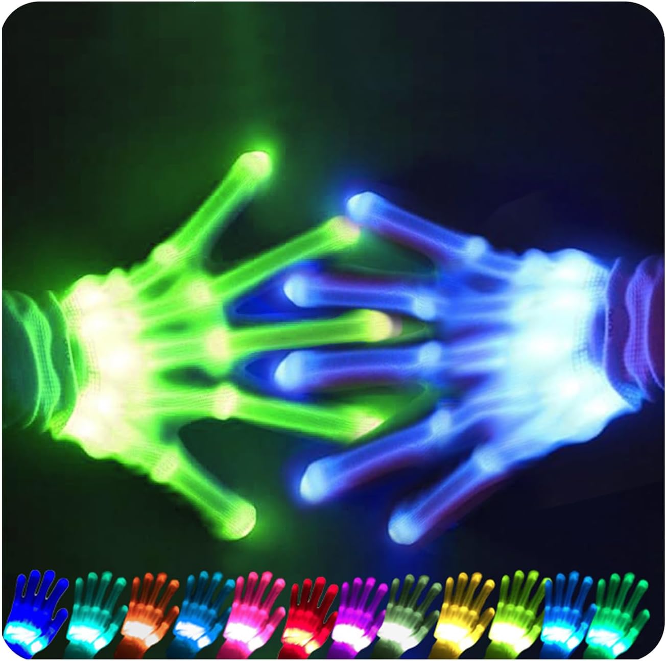 12-Color LED Glove Party Accessory