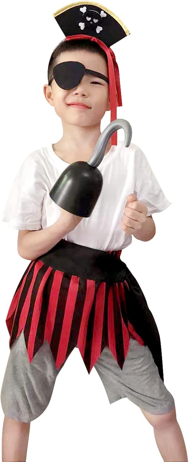 Complete Pirate Costume Accessory Set - 5 Pieces for Kids