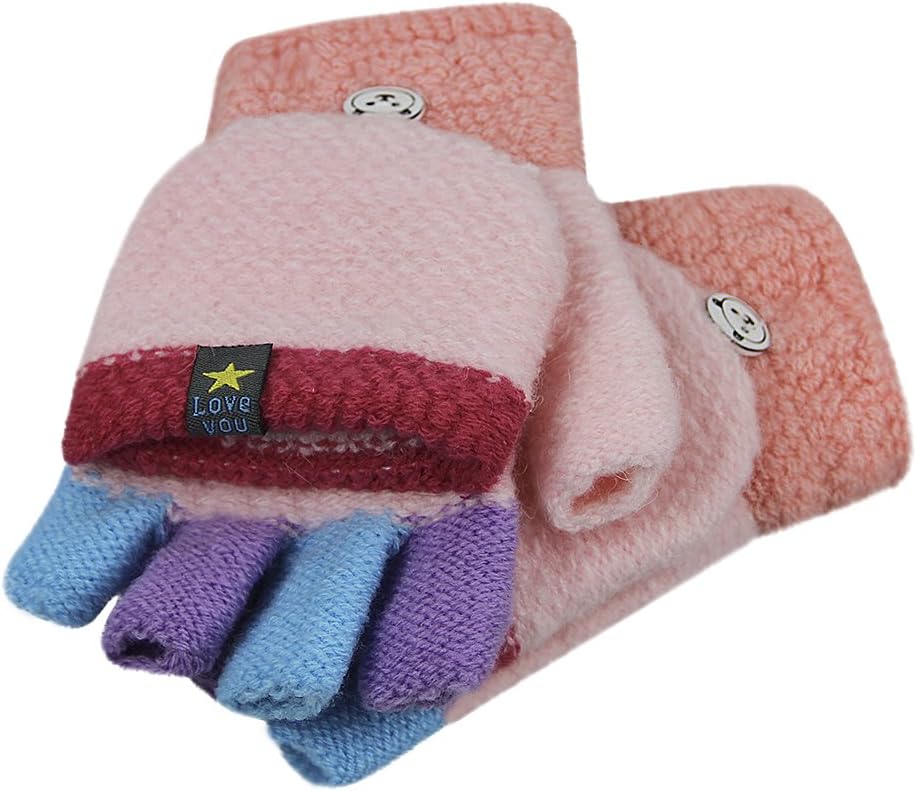 Perfect Gift for Kids Winter-Friendly Wool Knit Gloves